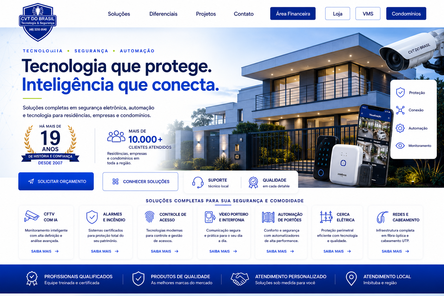 CVT do Brasil — tecnologia, segurança e automação para residências, empresas e condomínios